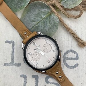 Fossil Brown Leather Boyfriends Chronograph Watch‎